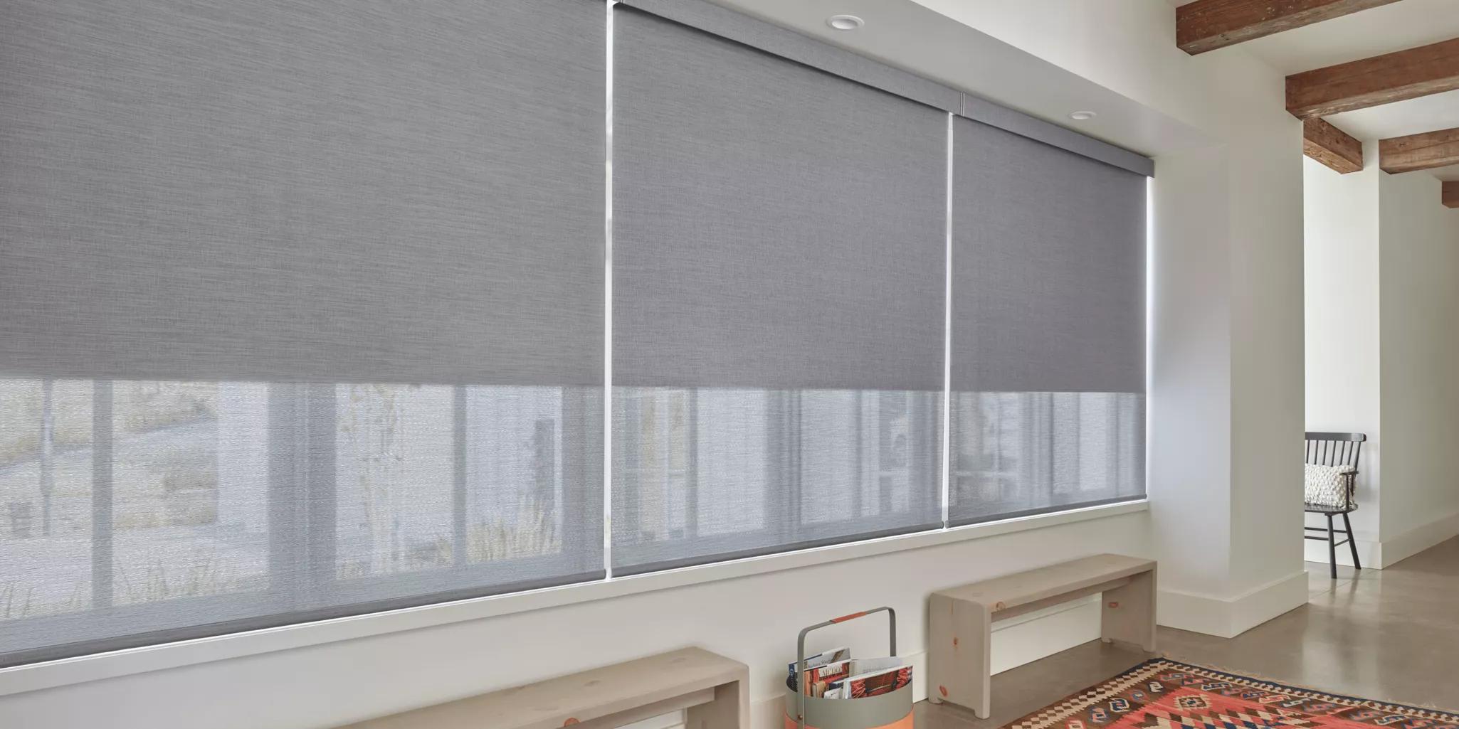 Hunter Douglas Designer Roller Shades in a modern living space